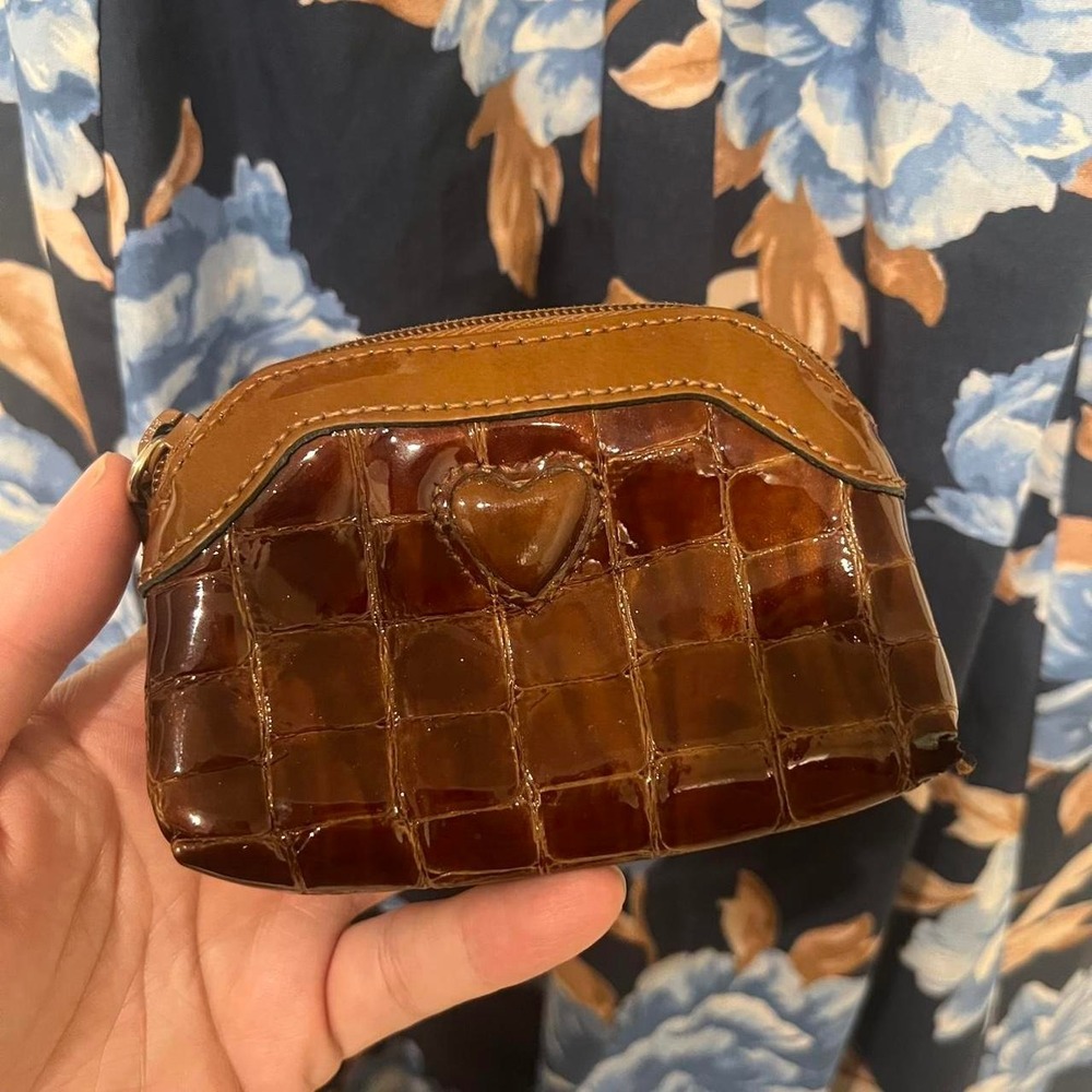Brighton brown crocodile print coin purse mini y2k